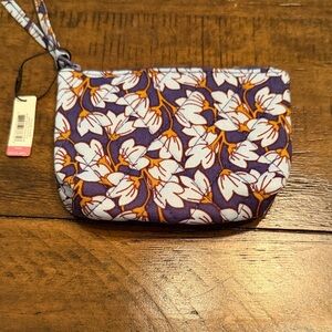 Vera Bradley Purple and White Floral Wristlet